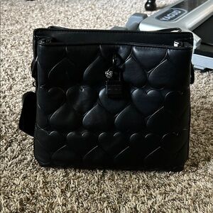 Black Quilted Heart Woman Bag